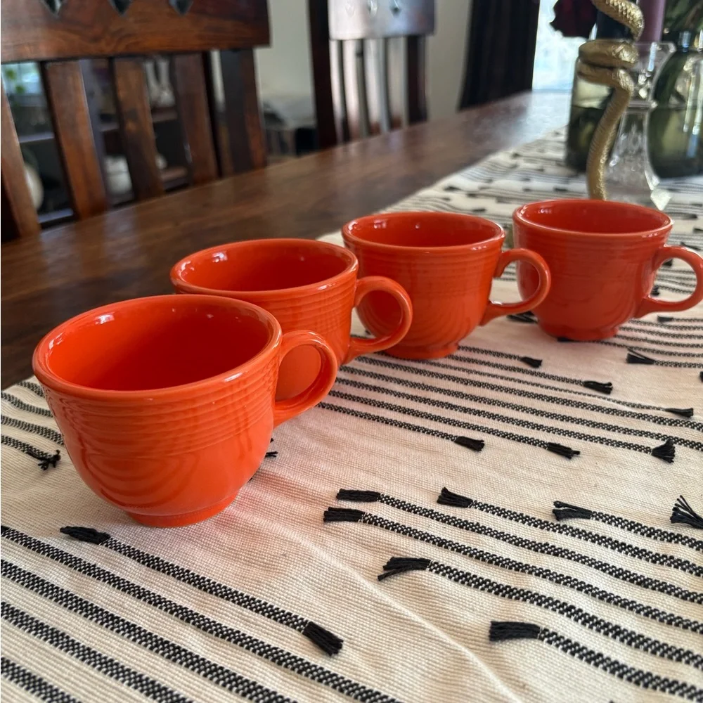 Fiestaware Teacups Poppy (4) - Picture 4 of 6